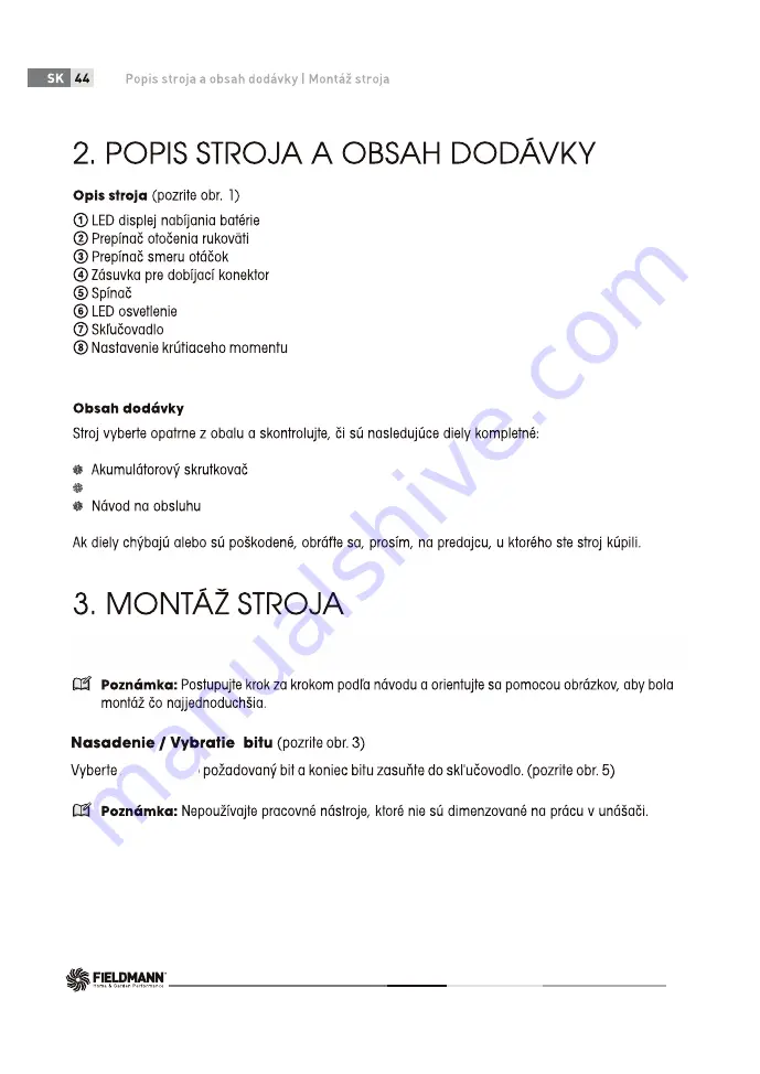 Fieldmann FDS 10101-A Instruction Manual Download Page 44