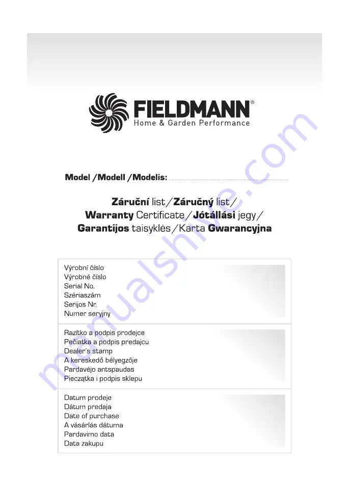 Fieldmann FZG 3010 User Manual Download Page 22