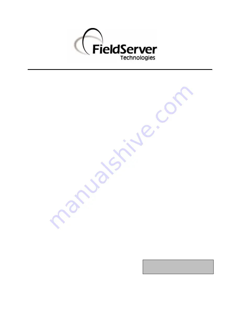 FieldServer Safetran SCS-128 FS-8700-128 Driver Manual Download Page 1