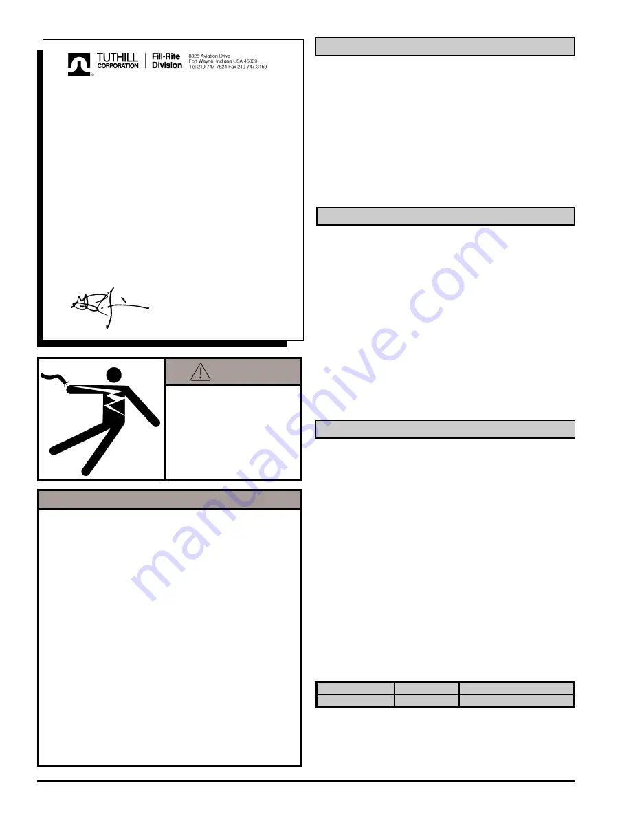 FILL-RITE 305RU Owner'S Operation & Safety Manual Download Page 2