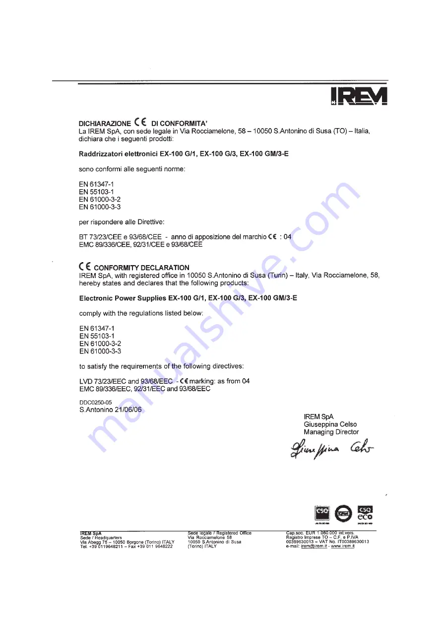 Film-Tech IREM EX-100GM3 Series Installation And Operation Manual Download Page 39