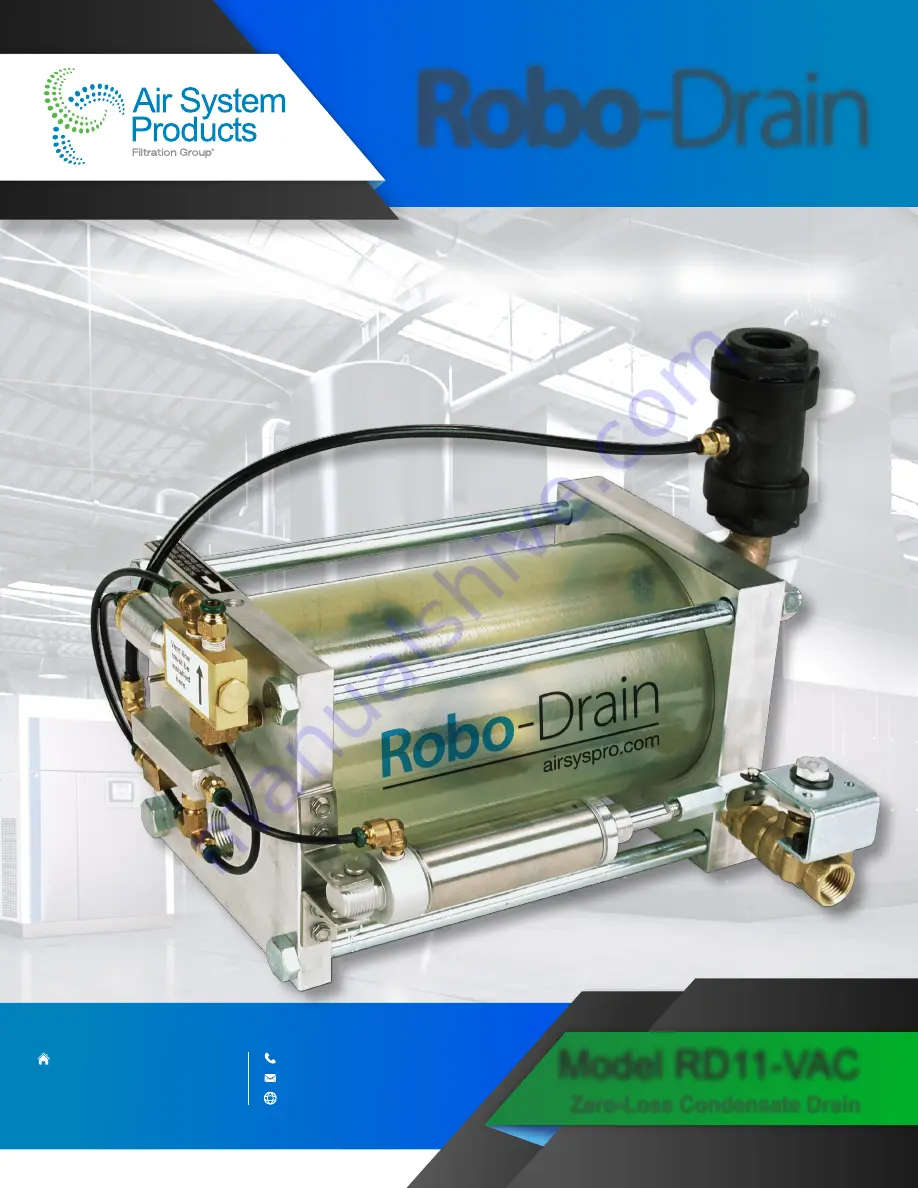 Filtration Group Air System Products Robo-Drain RD11-VAC Installation & Operation Manual Download Page 1