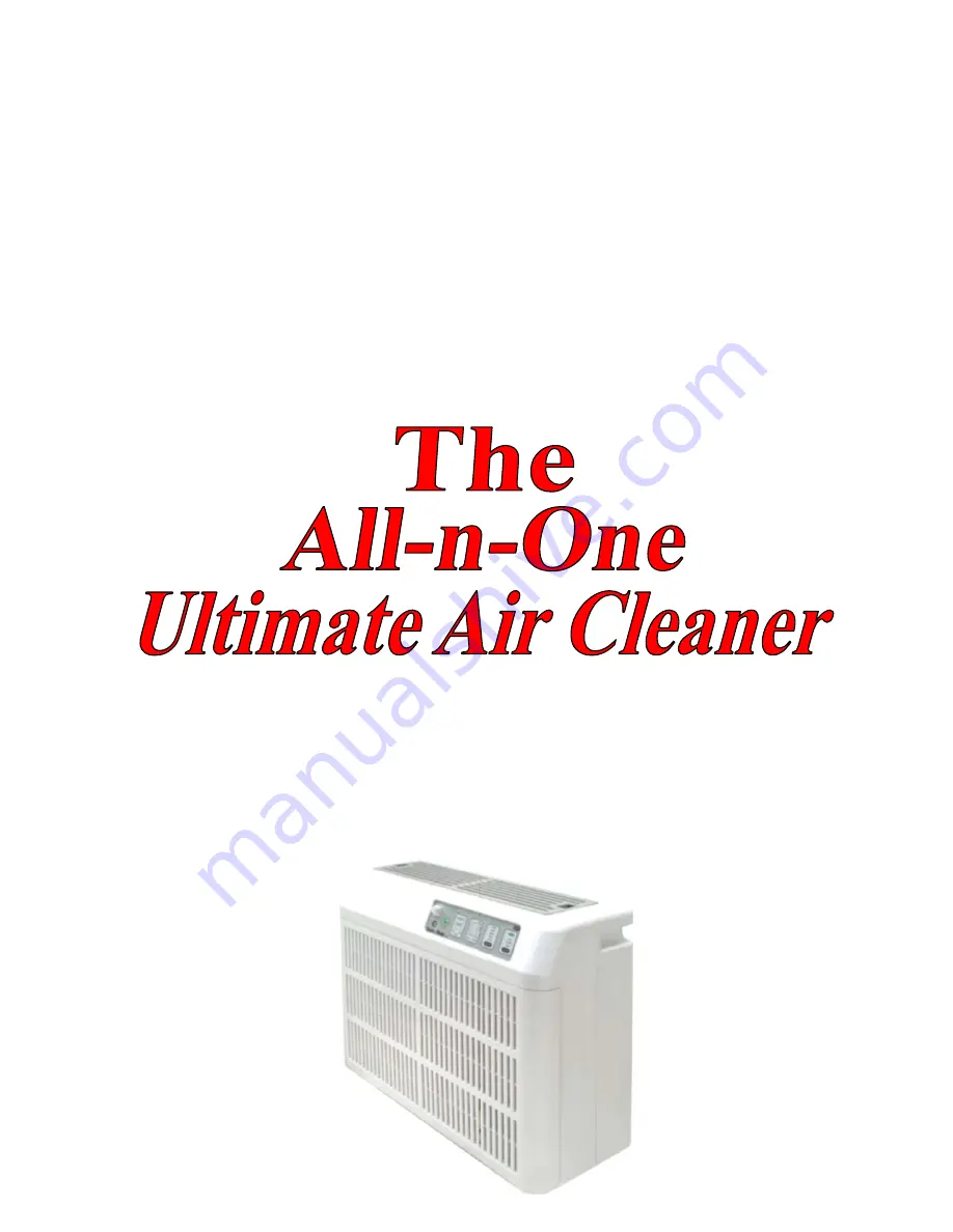 Filtration Manufacturing All-n-One Ultimate Air Cleaner User Manual Download Page 1