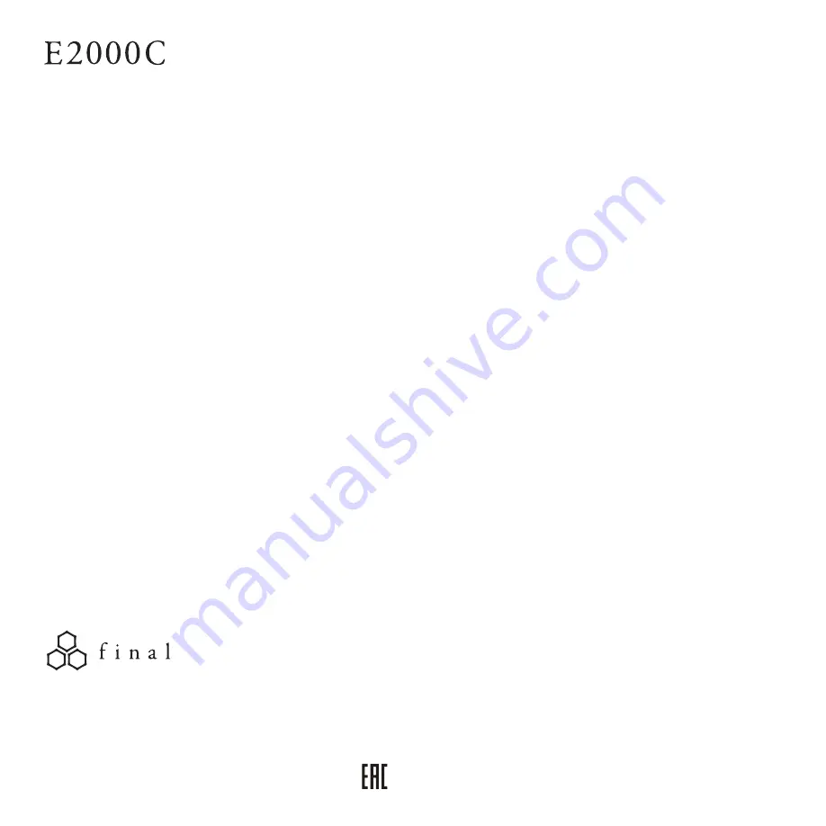 Final E-2000CS User Manual Download Page 1