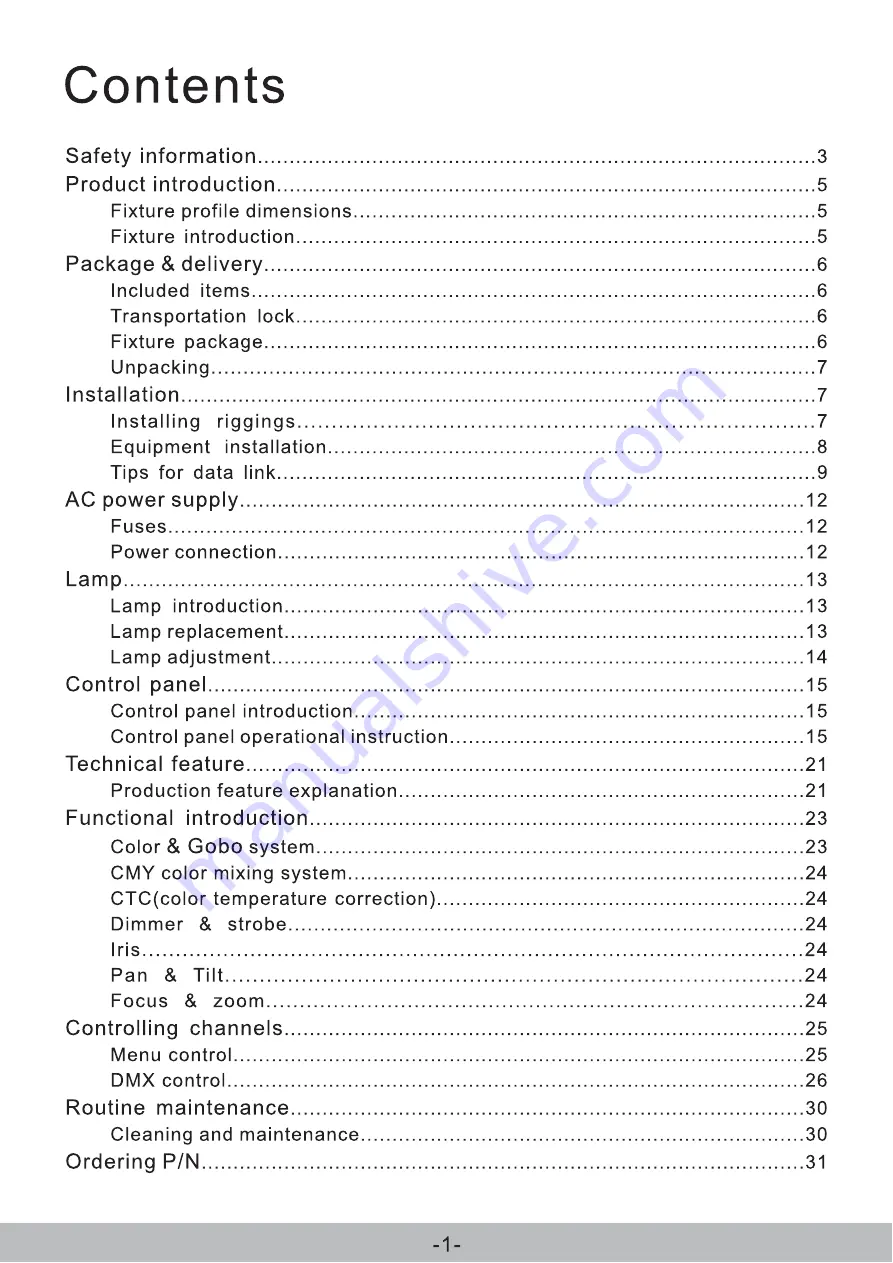 Fineart FINE 1800 BEAM WASH Скачать руководство пользователя страница 2