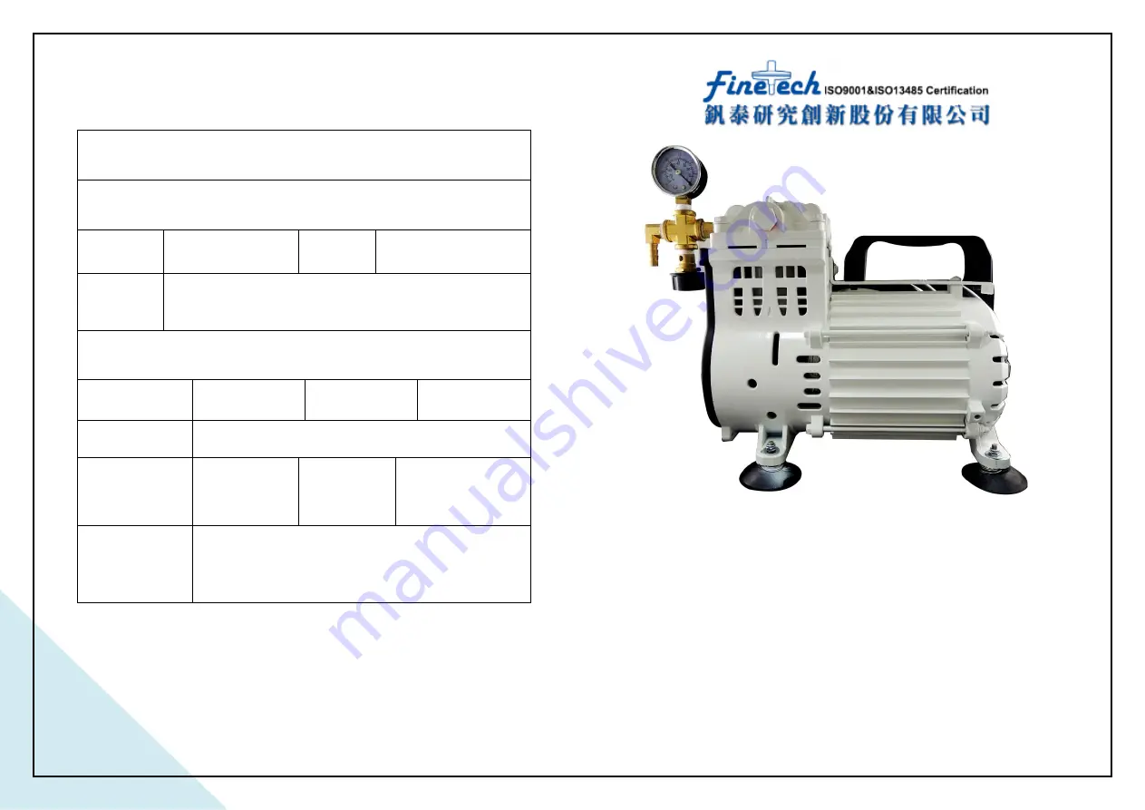 finetech VS08 Manual Download Page 1