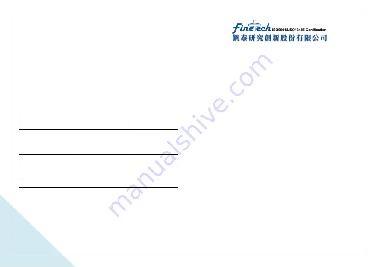 finetech VS08 Manual Download Page 3