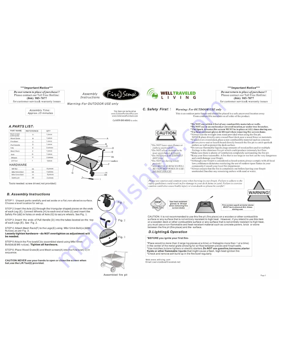 Fire Sense 60880 Owner'S Manual Download Page 2