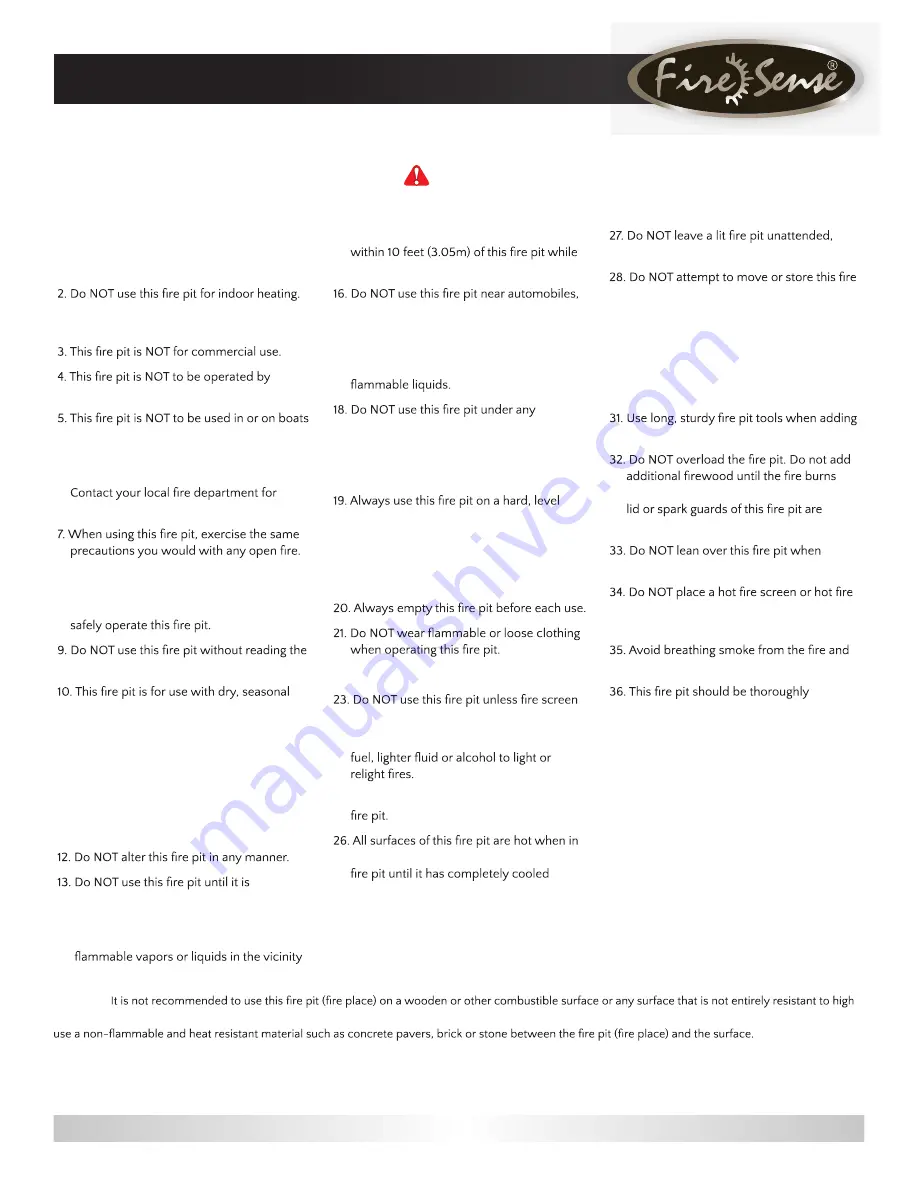 Fire Sense 62249 Manual Download Page 4