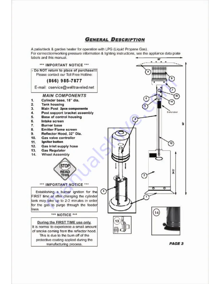 Fire Sense FireSense 60485 Скачать руководство пользователя страница 3