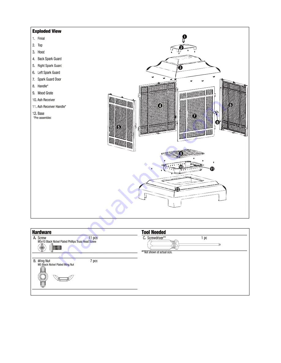 Fire Sense Steel Pagoda Patio Fireplace Скачать руководство пользователя страница 2