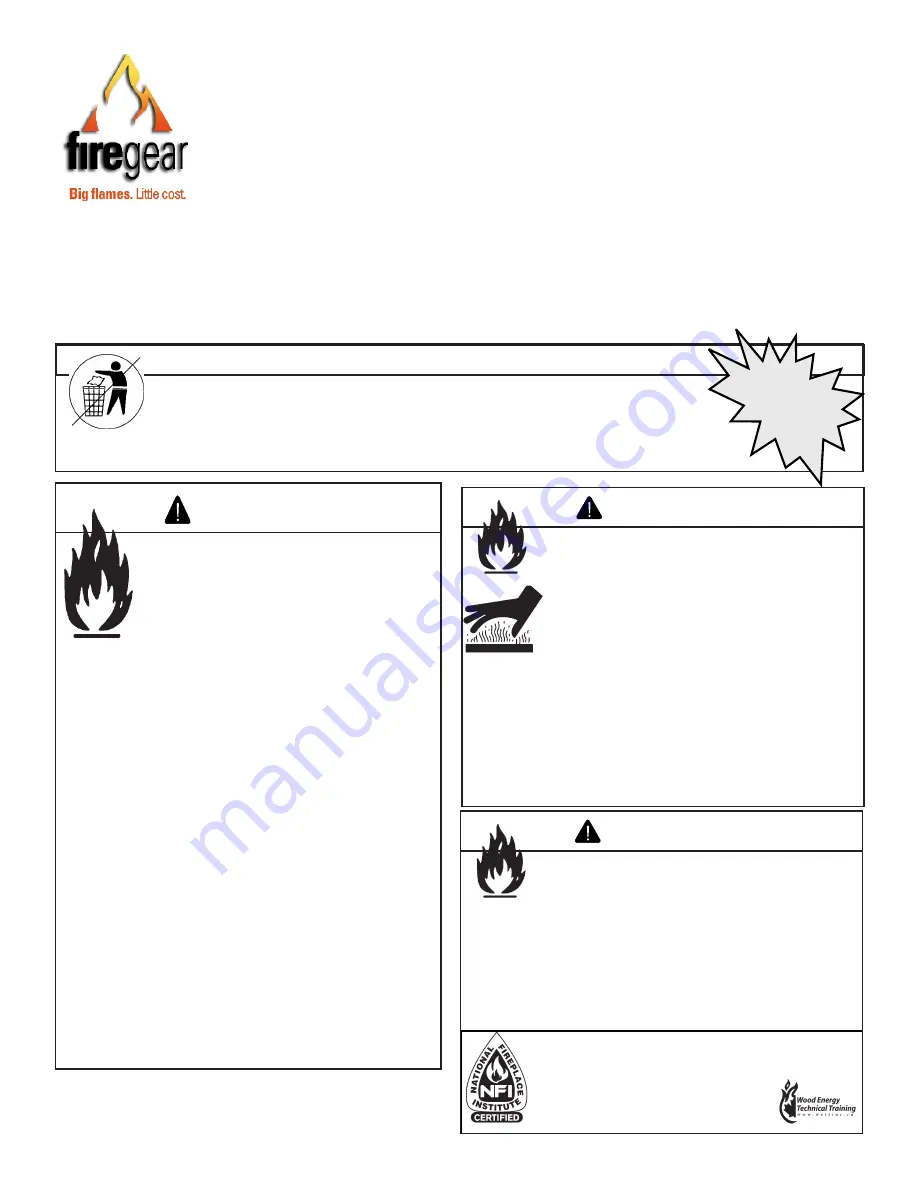 Firegear Charlotte Blaze Owner'S Manual Download Page 1