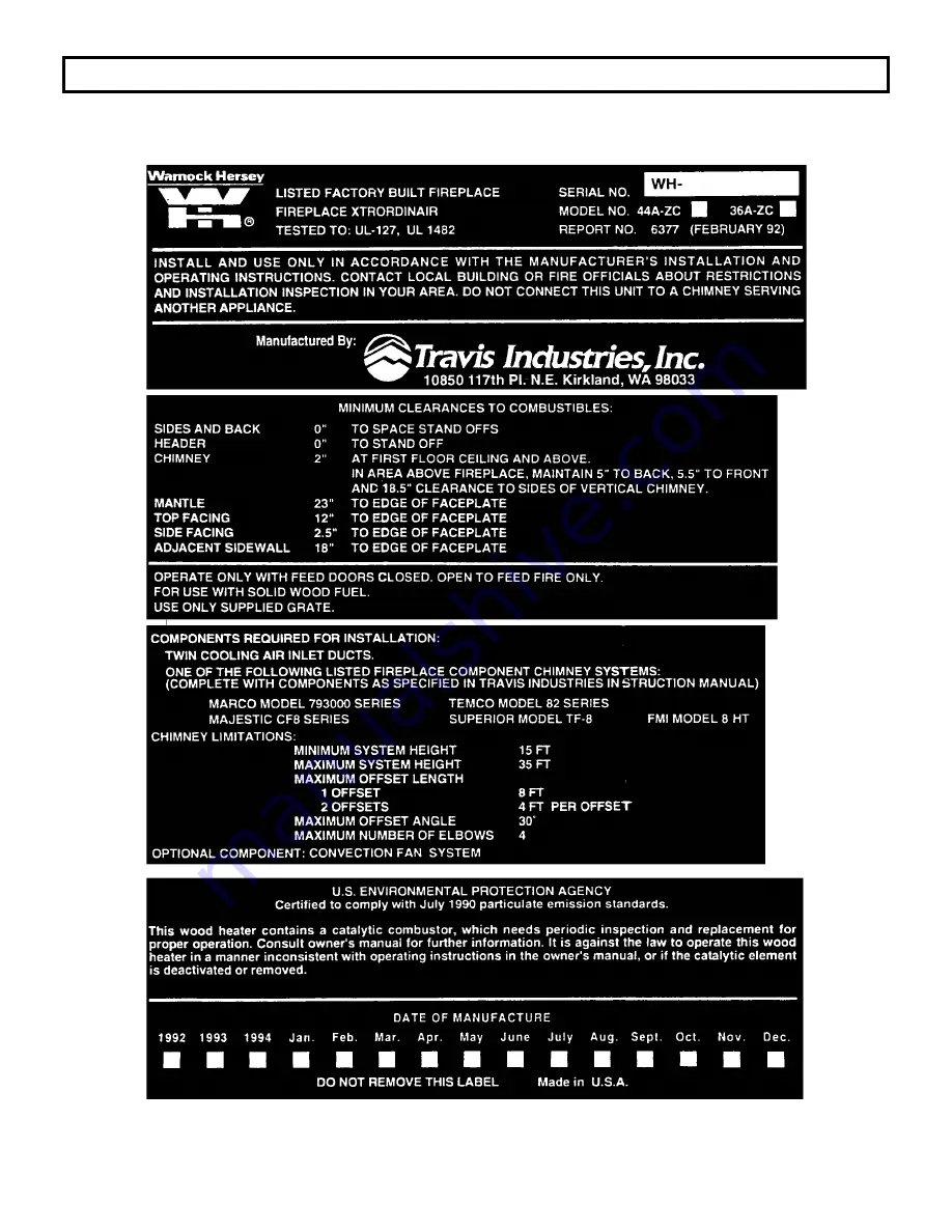 FireplaceXtrordinair 36A-ZC Installation Instructions Manual Download Page 34