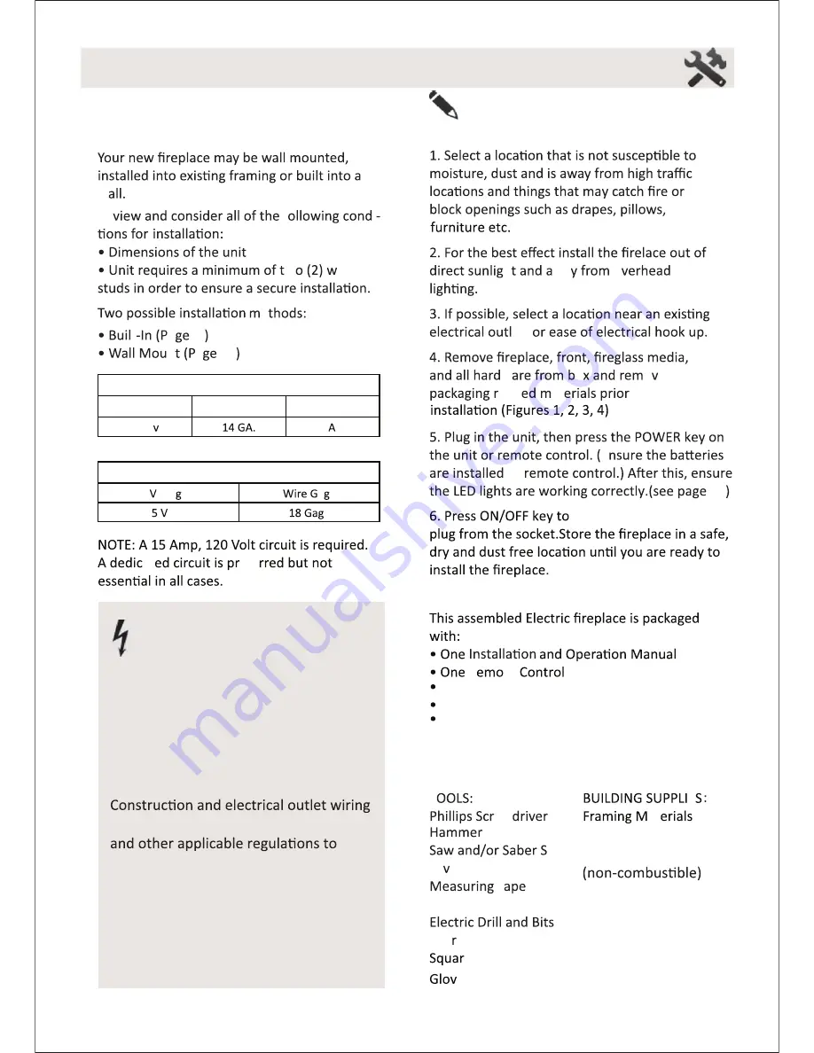 FireplaceXtrordinair 98501021 FPL ELECTRIC 51 Installation And Operating Instructions Manual Download Page 7