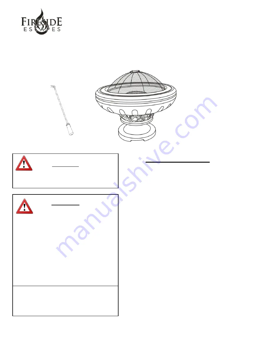 Fireside FE0185 Instruction Manual Download Page 1