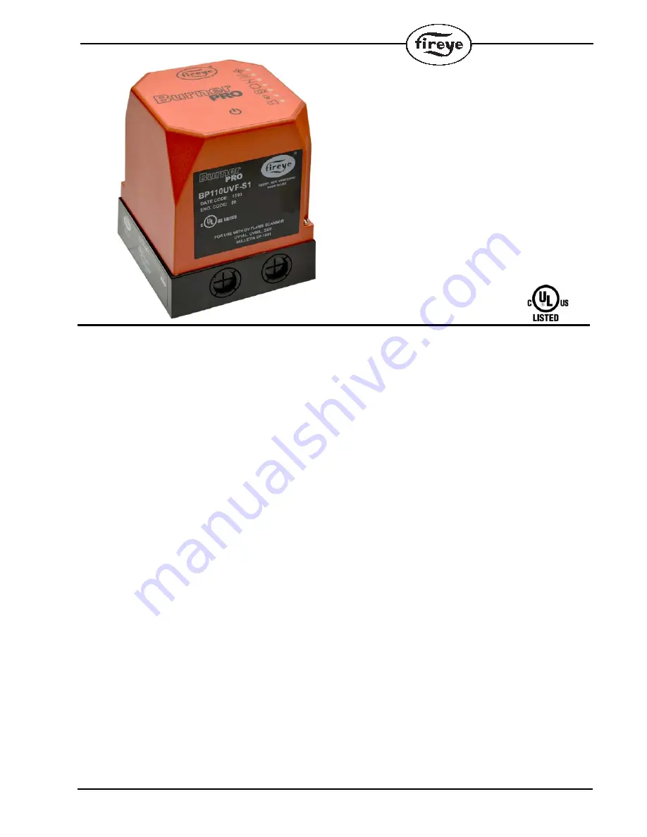 Fireye BurnerPRO BP110 Manual Download Page 1