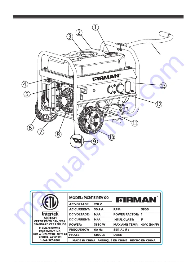 Firman P03613 Operator'S Manual Download Page 6