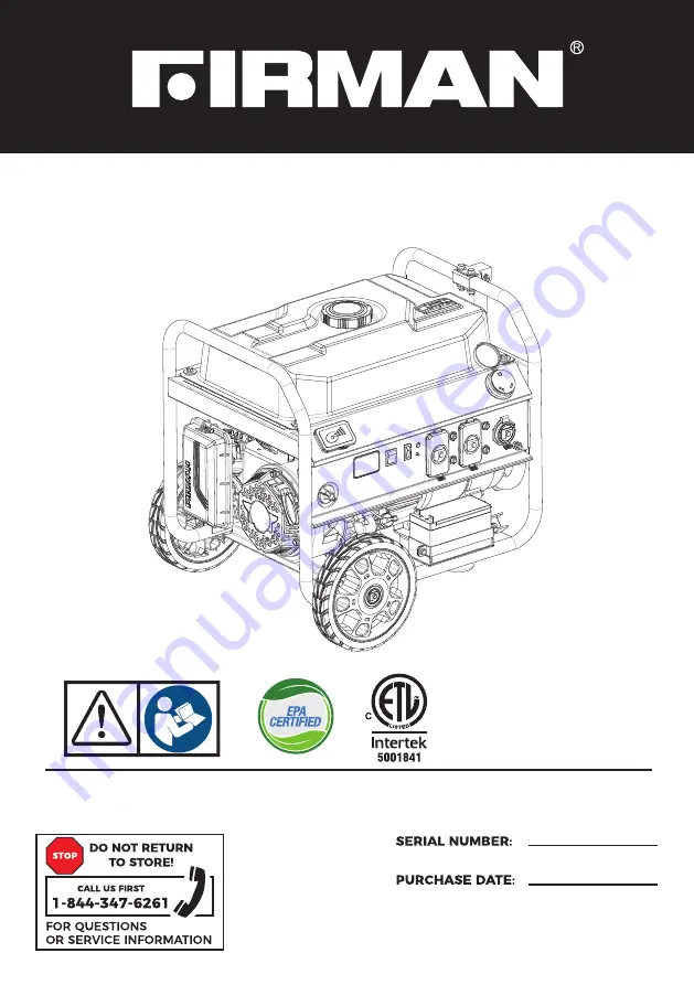 Firman P04001 Operator'S Manual Download Page 1