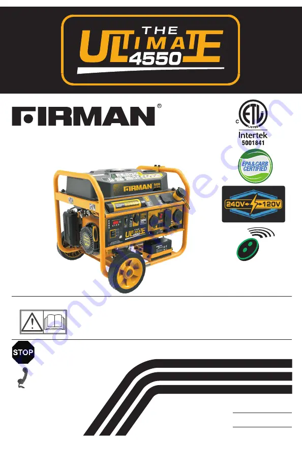 Firman The Ultimate 4550 Owner'S Manual Download Page 1