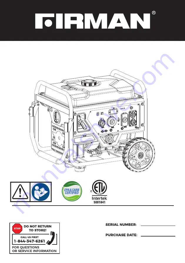 Firman W03661OF Operator'S Manual Download Page 1