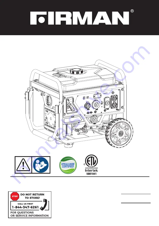 Firman W03661OF Operator'S Manual Download Page 43