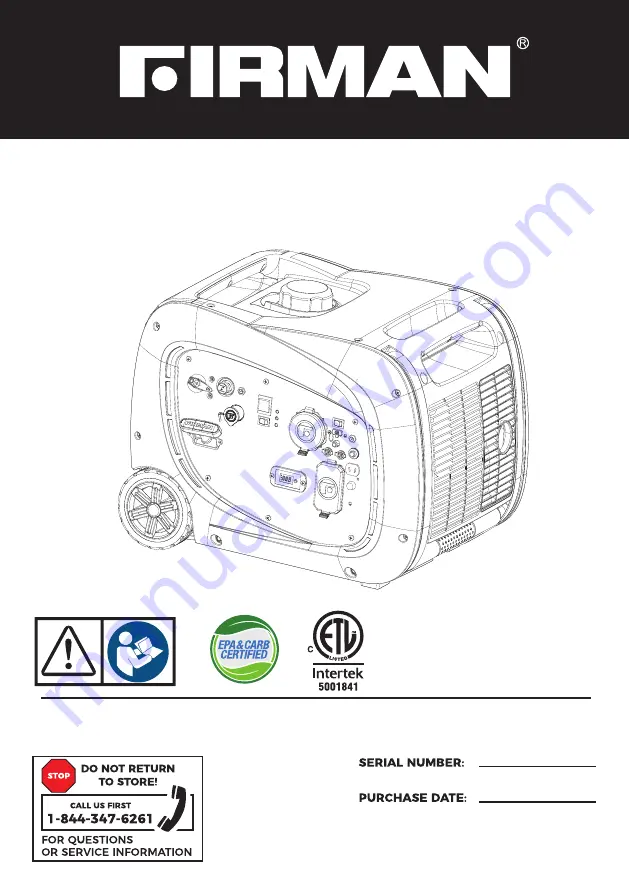 Firman WH03344 Operator'S Manual Download Page 1