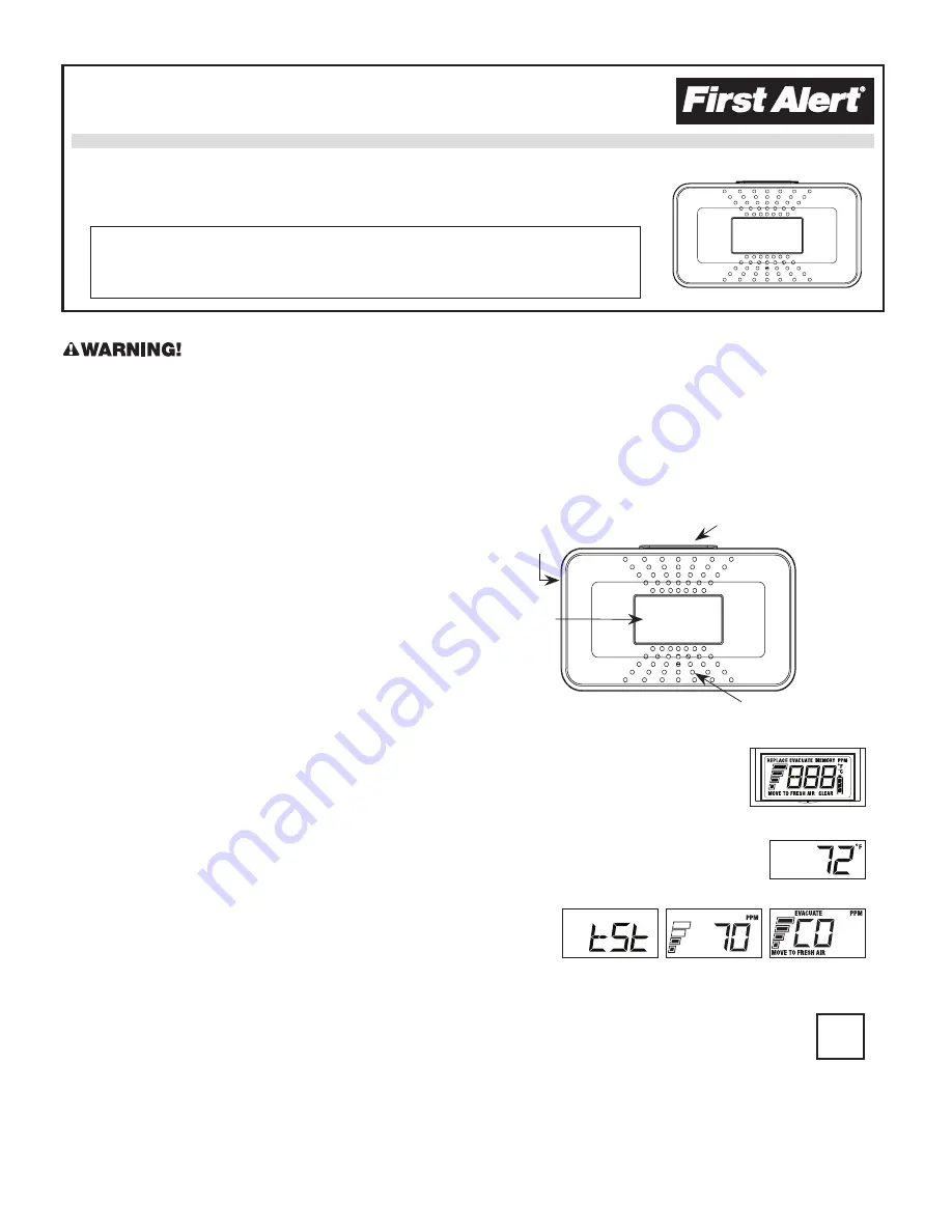 First Alert CO710 Скачать руководство пользователя страница 1