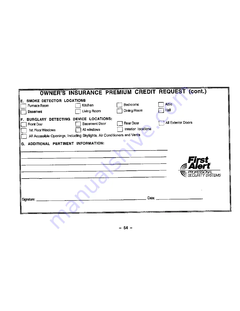 First Alert FA1220C User Manual Download Page 54