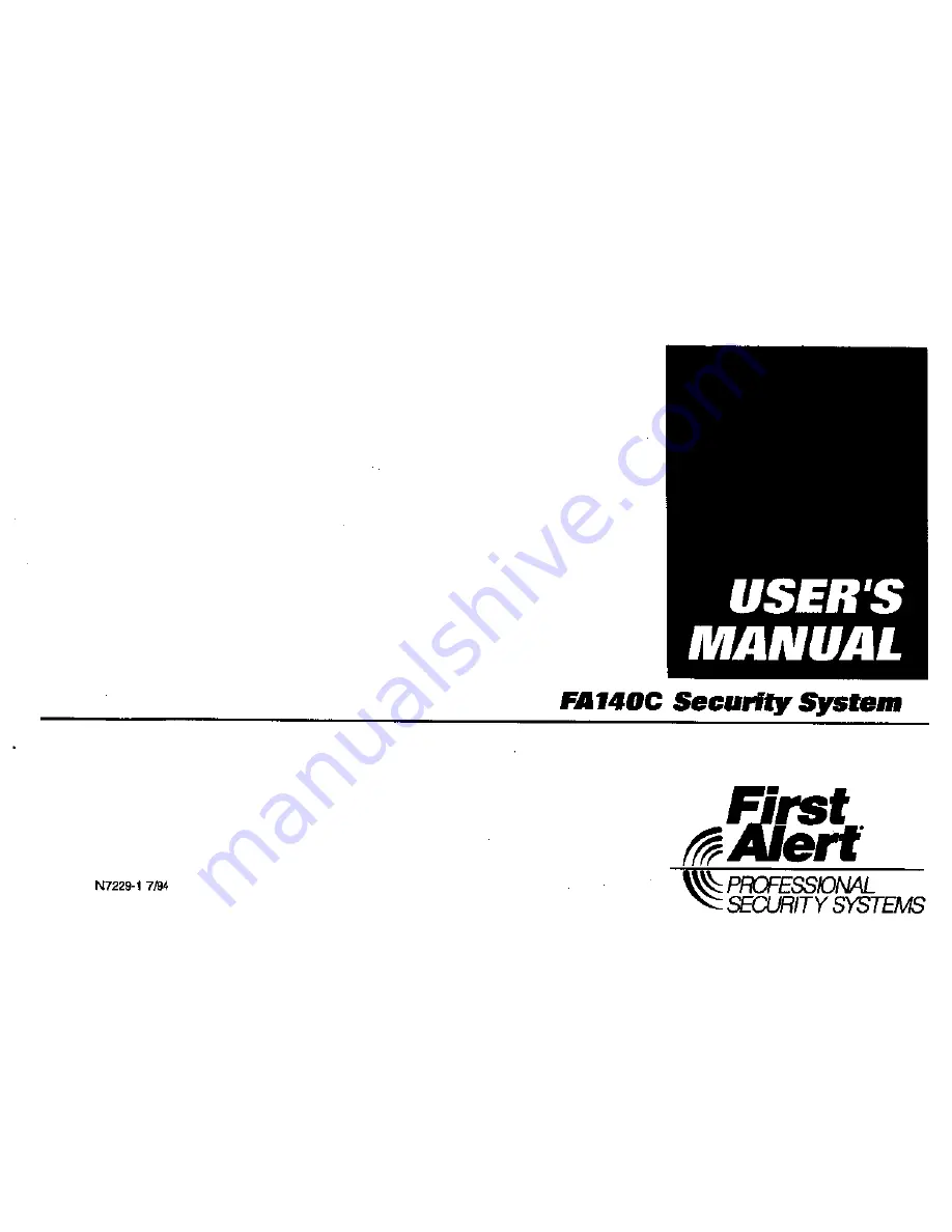 First Alert FA140C User Manual Download Page 1