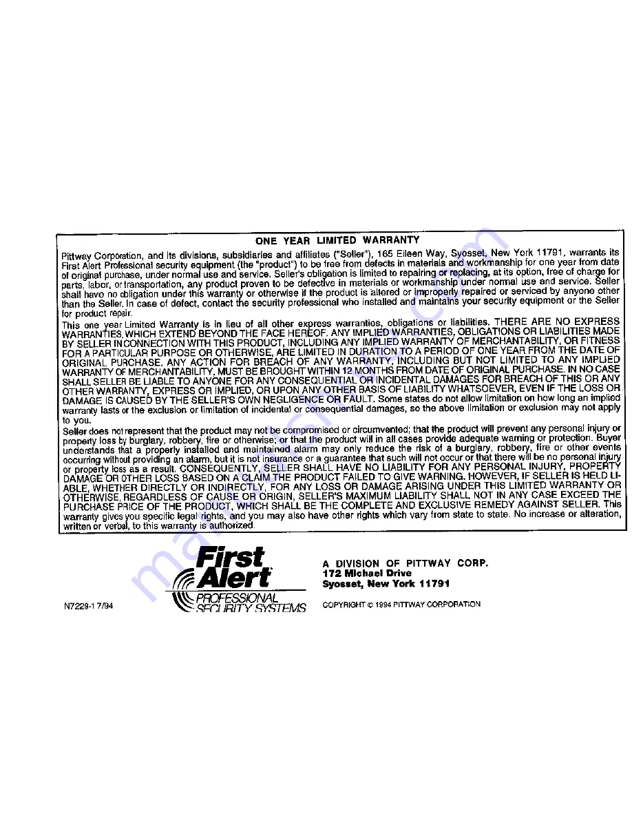 First Alert FA140C User Manual Download Page 44