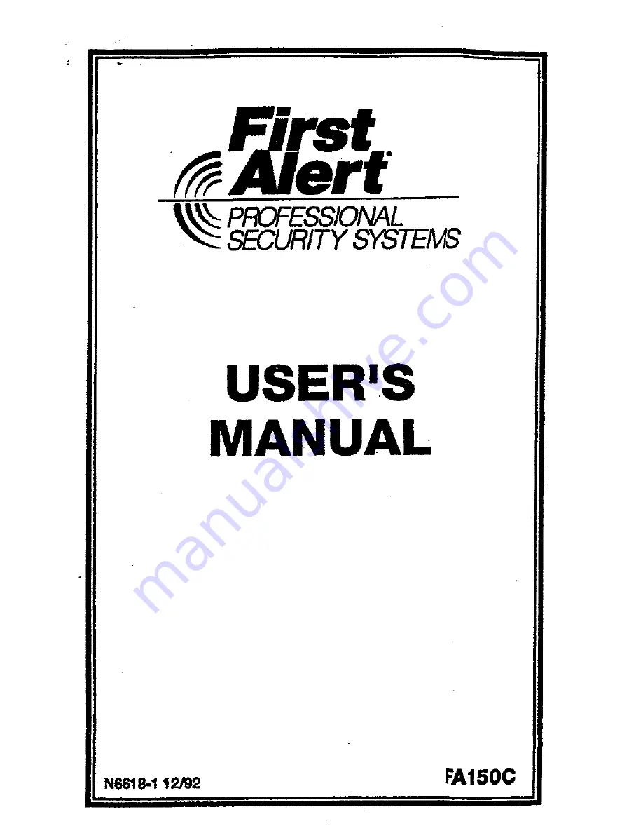 First Alert FA150C User Manual Download Page 1