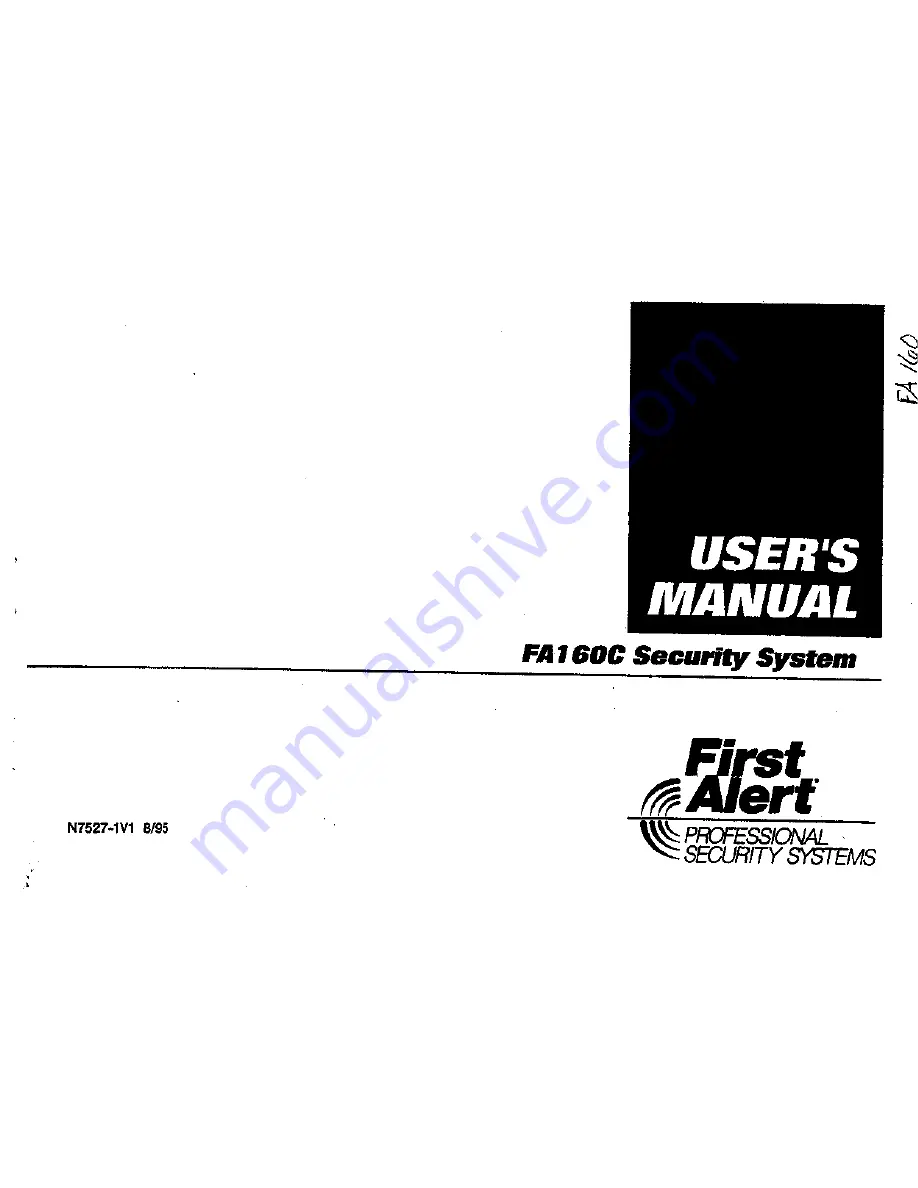 First Alert FA160C User Manual Download Page 1