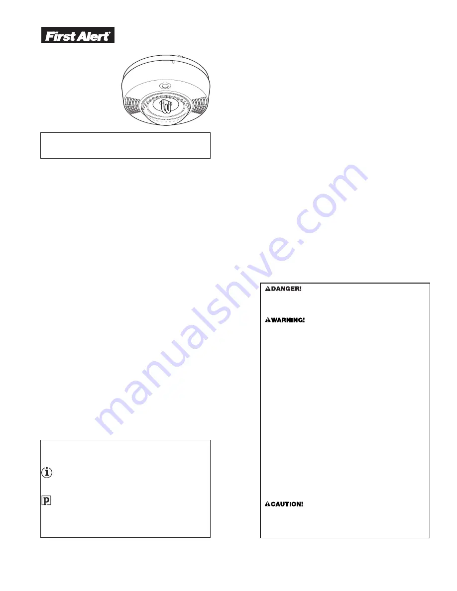 First Alert SA100B User Manual Download Page 1