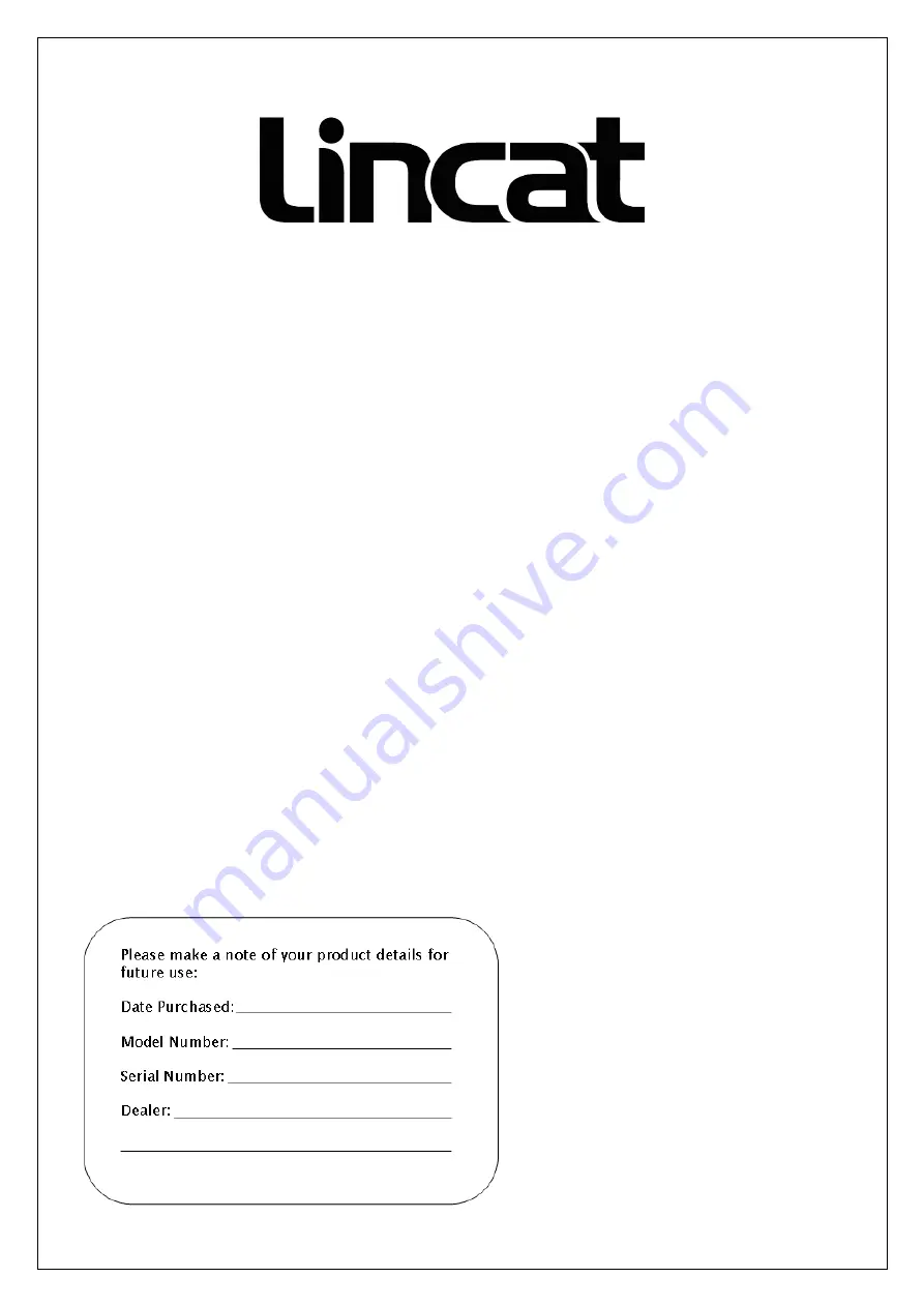 First Choice Lincat LMR9 Manual Download Page 2