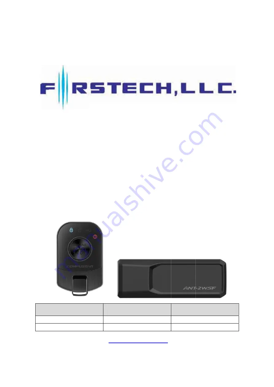 Firstech ANT-2WSF User Manual Download Page 1