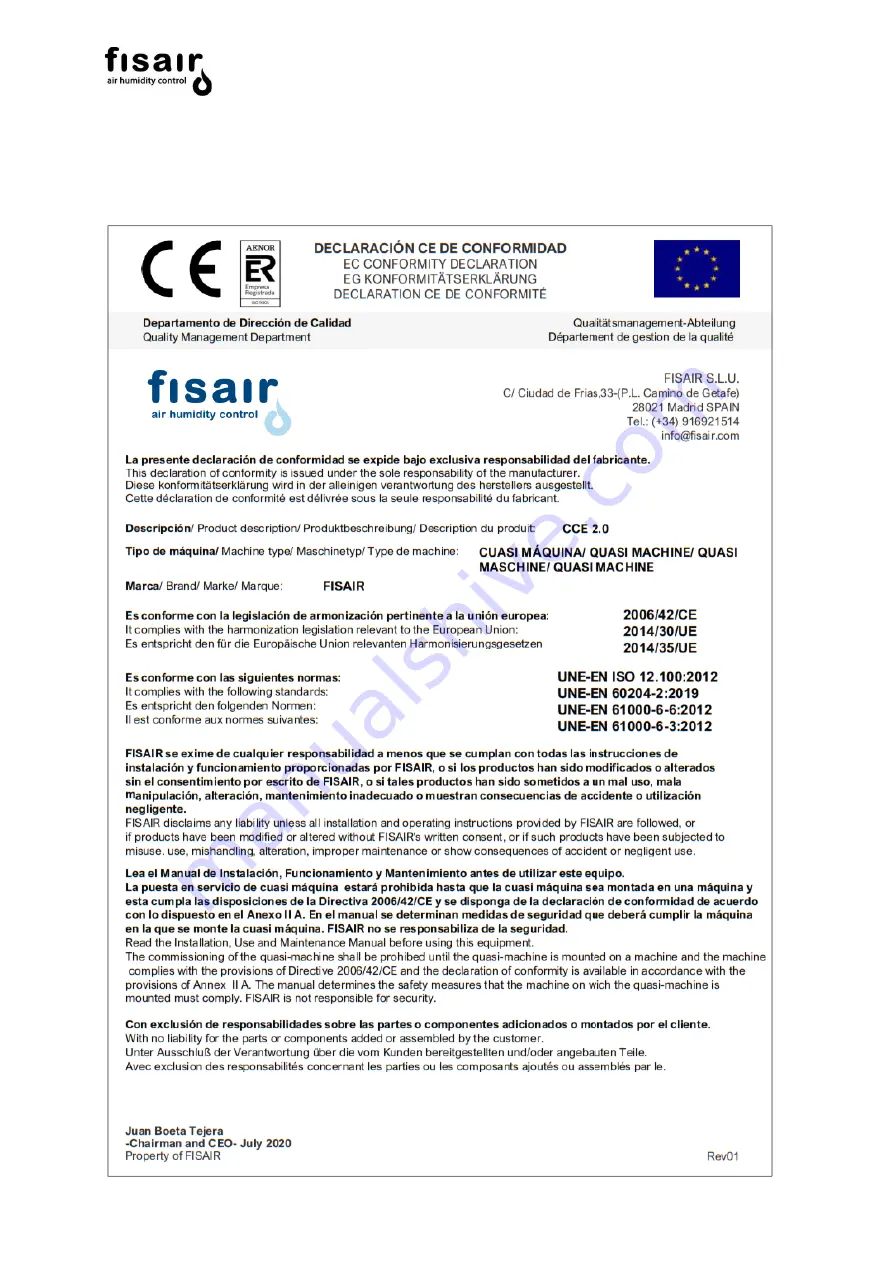 fisair CCE2.0 Installation And Operation Manual Download Page 54