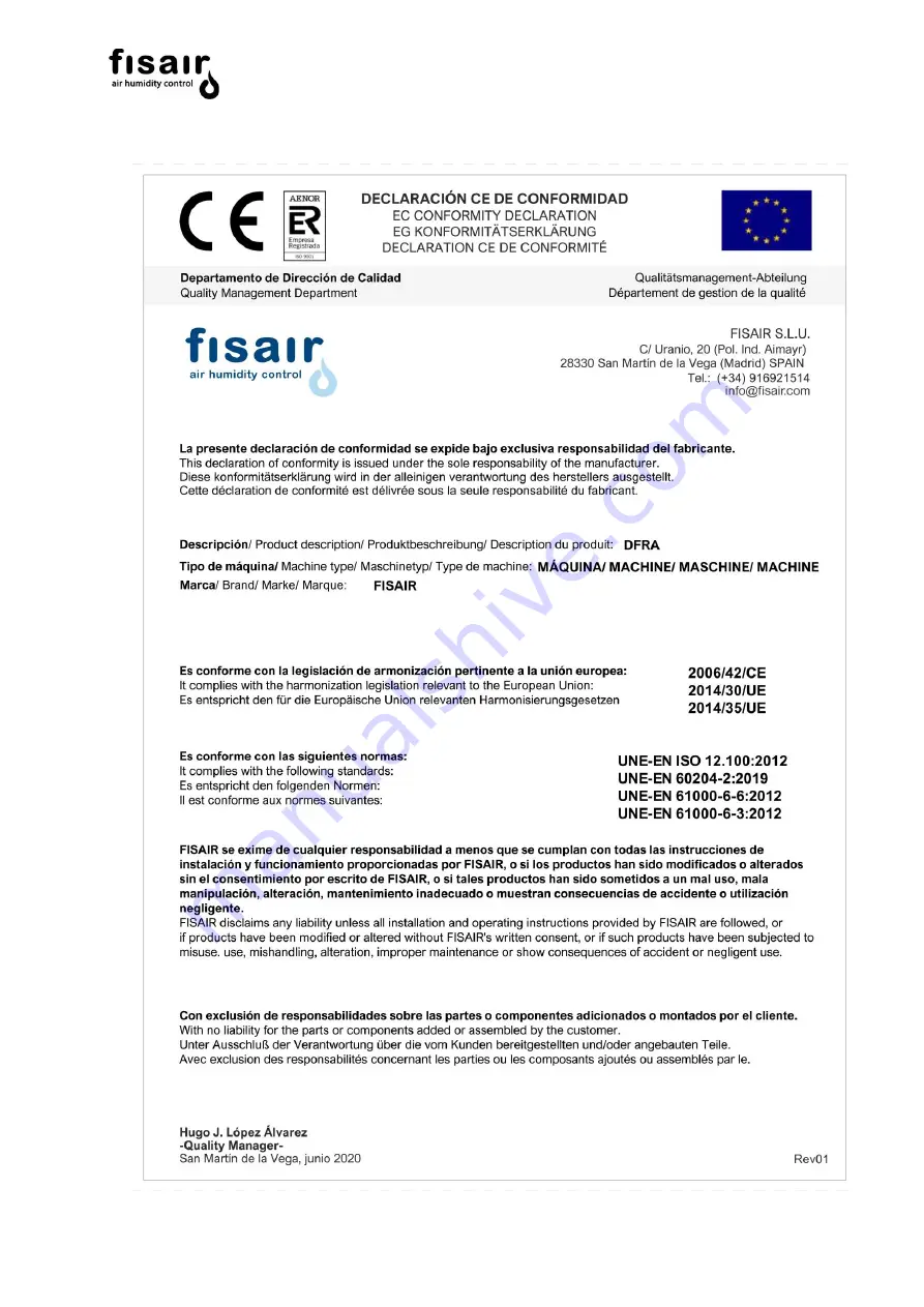 fisair DFRA Series User Manual Download Page 66