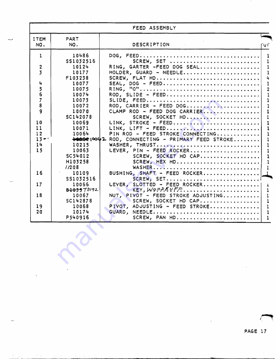 FISCHBEIN 10.400 Instructions And Parts Manual Download Page 18