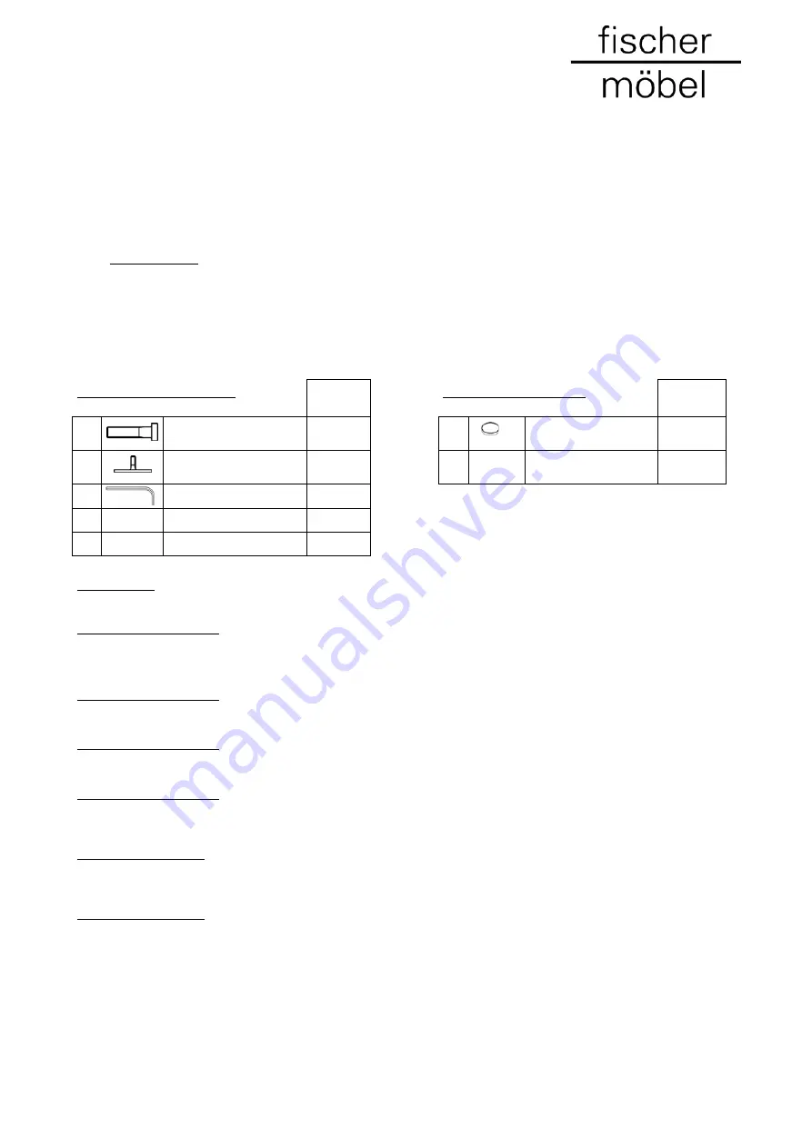 Fischer mobel Taku 1619 Assembling Instruction Download Page 1