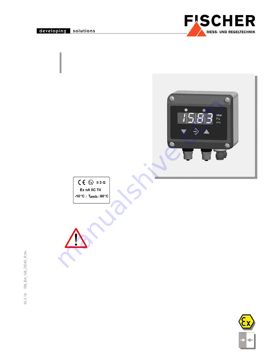 FISCHER DE45 series Data Sheet And Instruction Manual Download Page 1