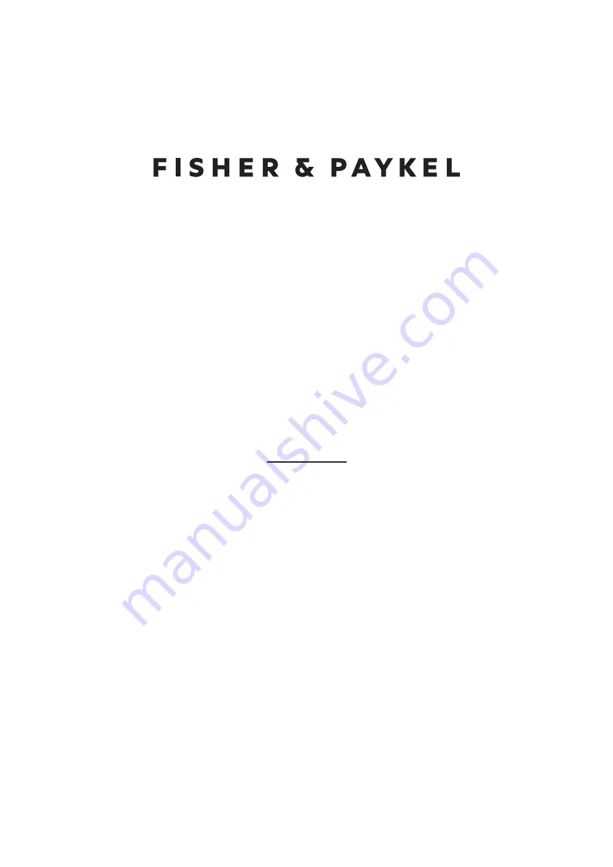 Fisher & Paykel 81872-A Скачать руководство пользователя страница 1