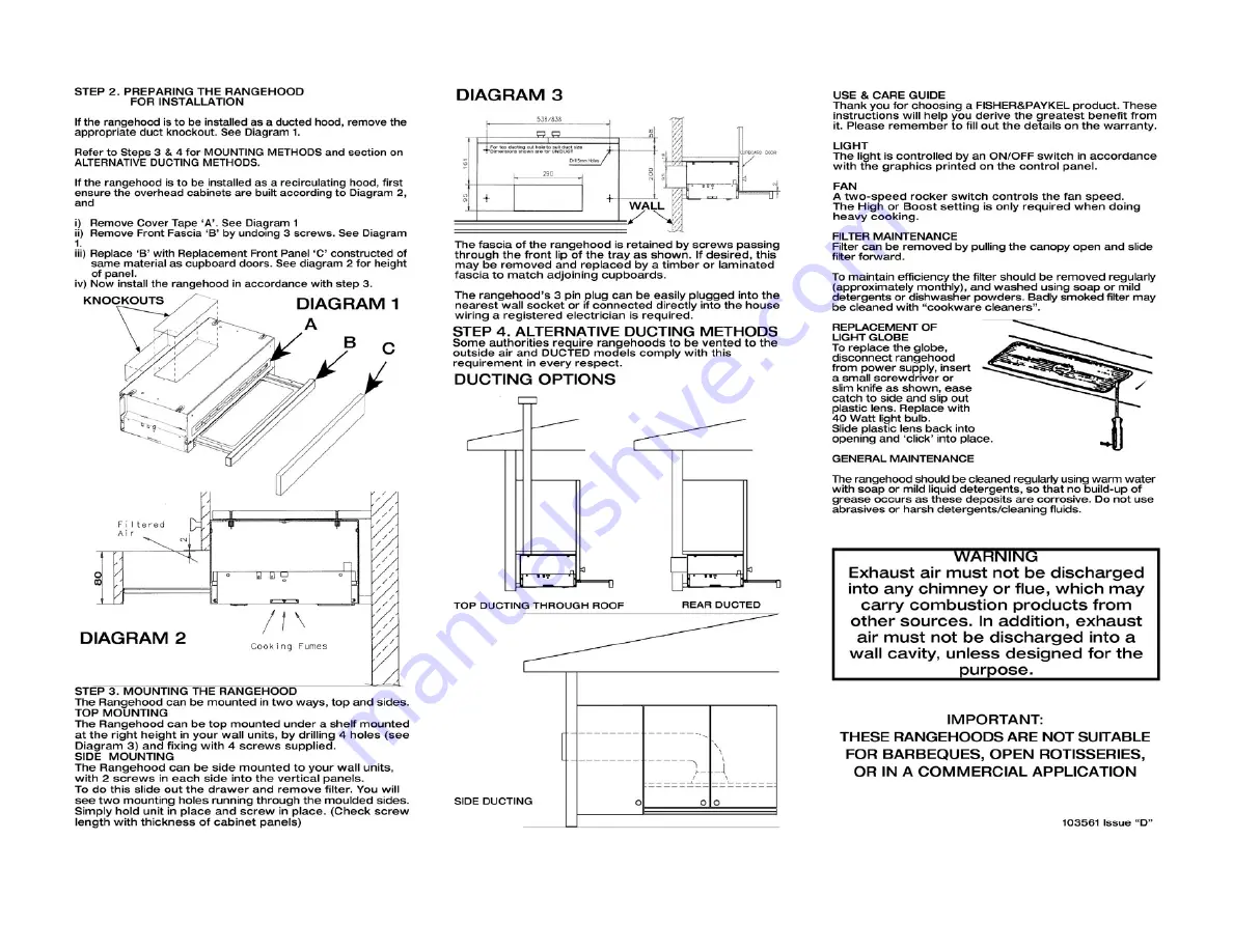 Fisher & Paykel 87597 Installation Instructions Download Page 2