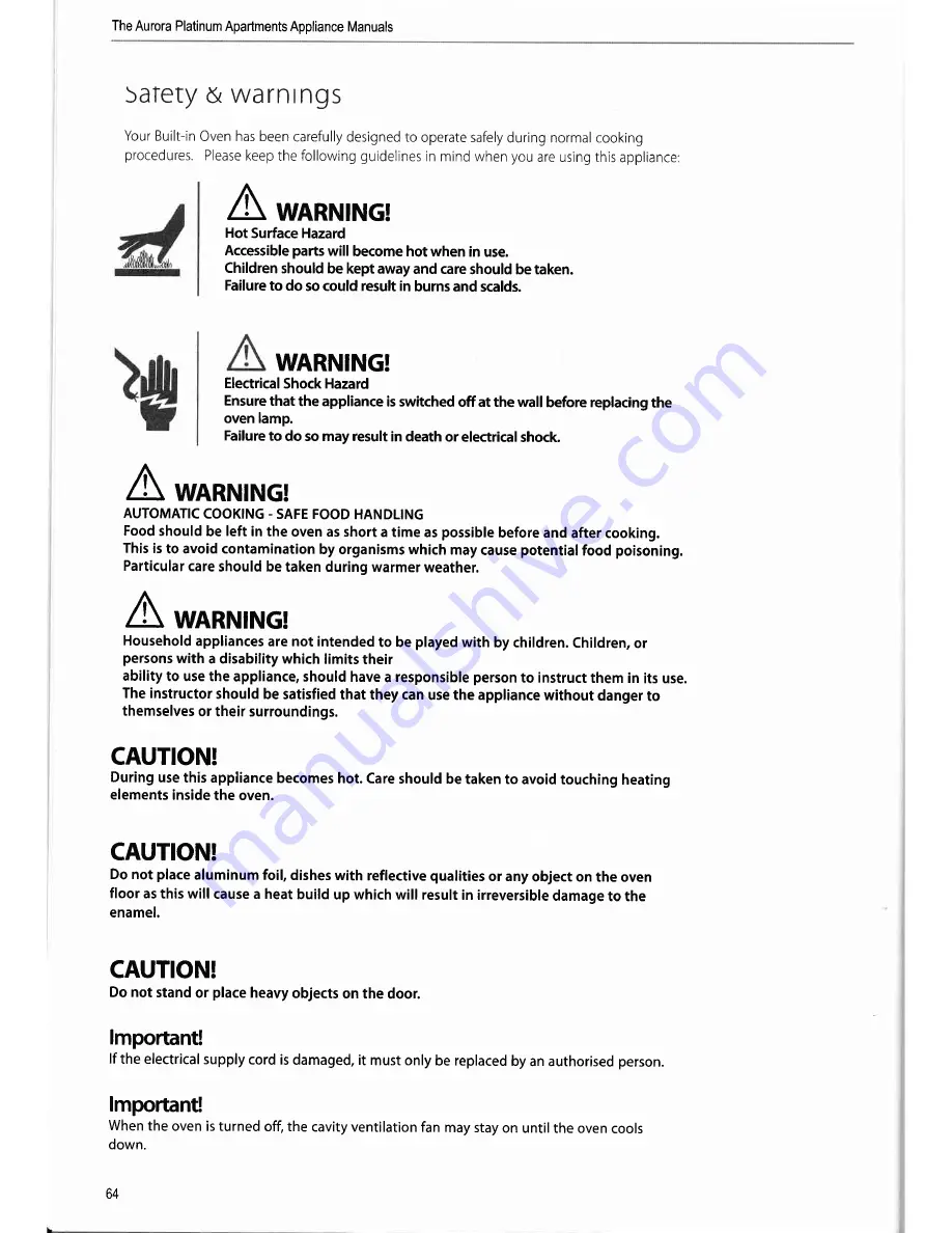 Fisher & Paykel Astro B1452R User Manual Download Page 28