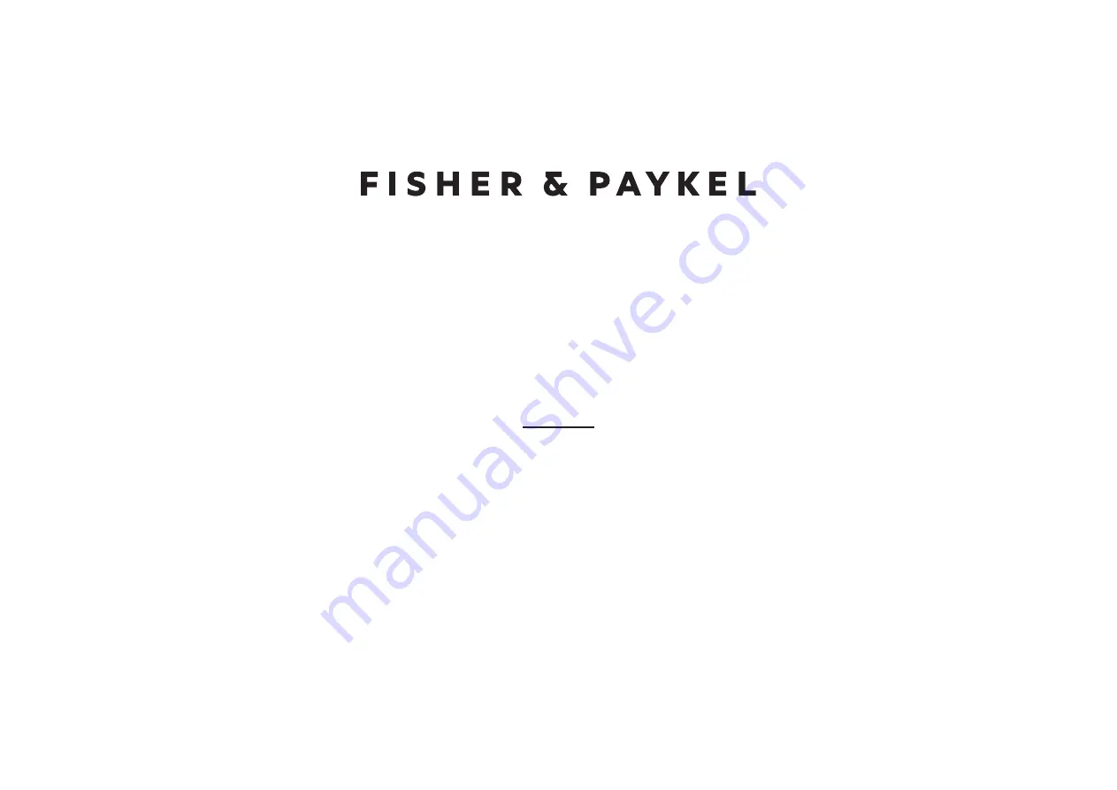 Fisher & Paykel CONTEMPORARY DW60UNT4B2 Installation Manual Download Page 1