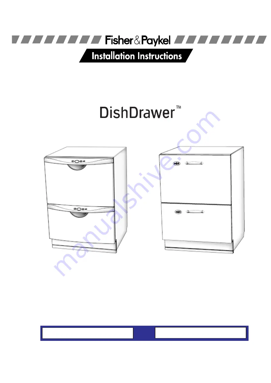 Fisher & Paykel DishDrawer DD602 Скачать руководство пользователя страница 1