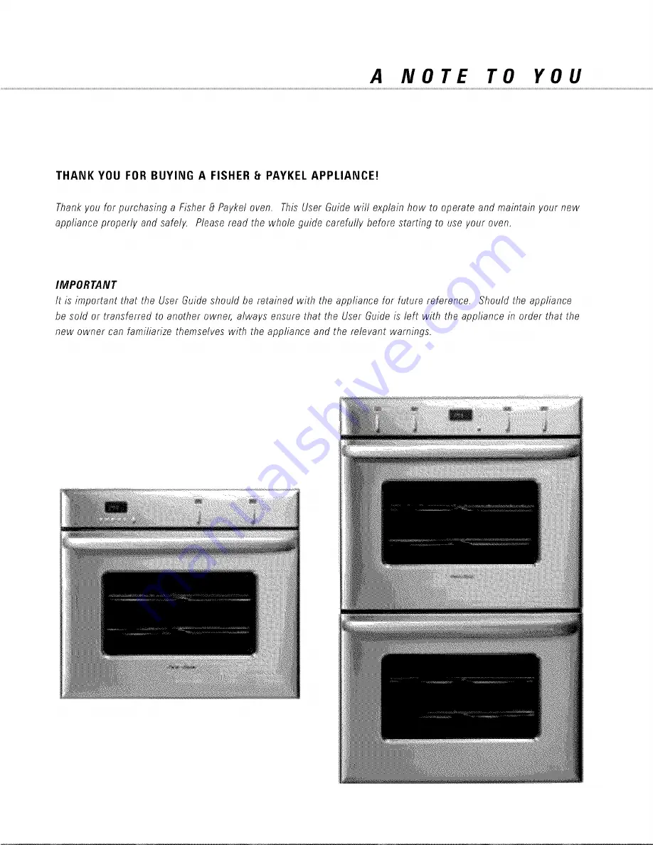 Fisher & Paykel OD301MV1-87818 User Manual Download Page 3