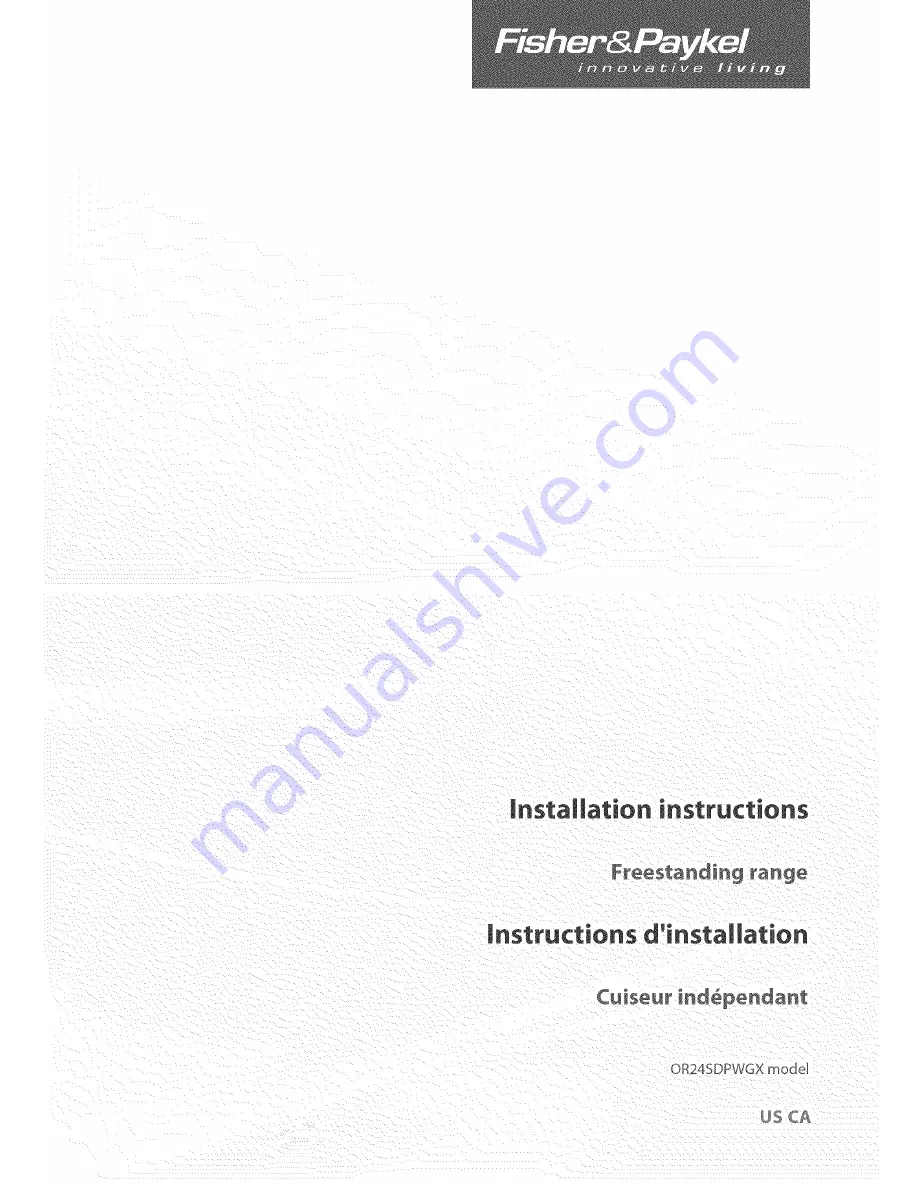 Fisher & Paykel OR24SDPWGX Installation Instructions Manual Download Page 1