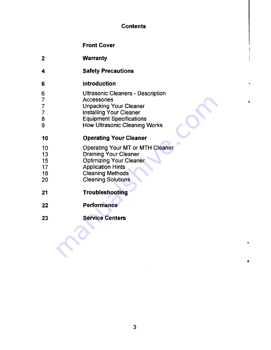 Fisher Scientific FS-110 Operator'S Manual Download Page 3