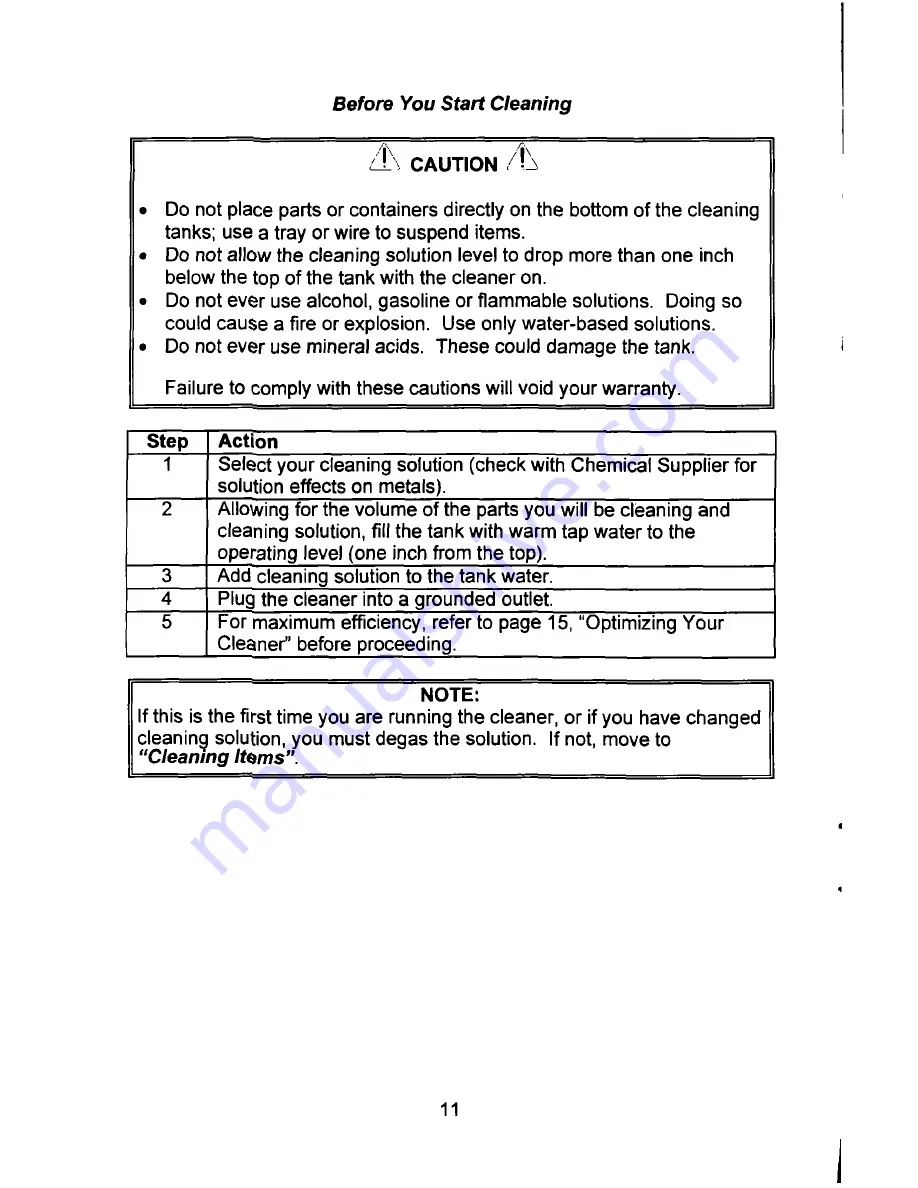 Fisher Scientific FS-110 Operator'S Manual Download Page 11