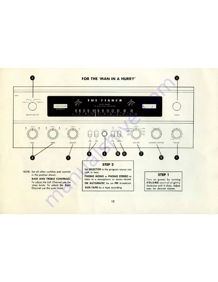 Fisher 500-C Operating Instructions And Warranty Download Page 14